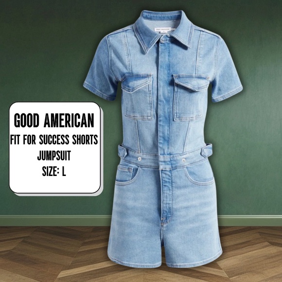 Good American Fit For Success Shorts Jumpsuit - NWT - Size: Large - Picture 1 of 10